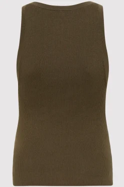 St. Agni Stitch Detail Tank - Kelp