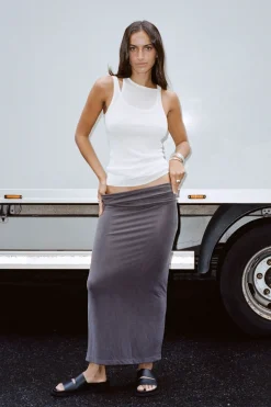 St. Agni Strapless Jersey Midi Dress - Graphite