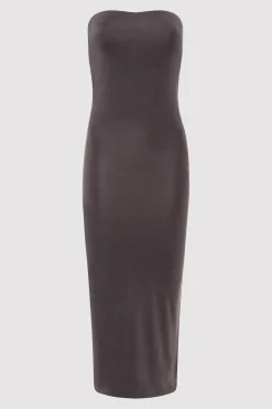 St. Agni Strapless Jersey Midi Dress - Graphite