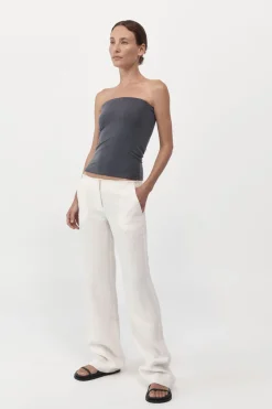 St. Agni Strapless Jersey Top - Graphite