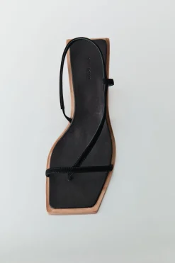 St. Agni Suede Strap Heel - Black