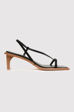 St. Agni Suede Strap Heel - Black