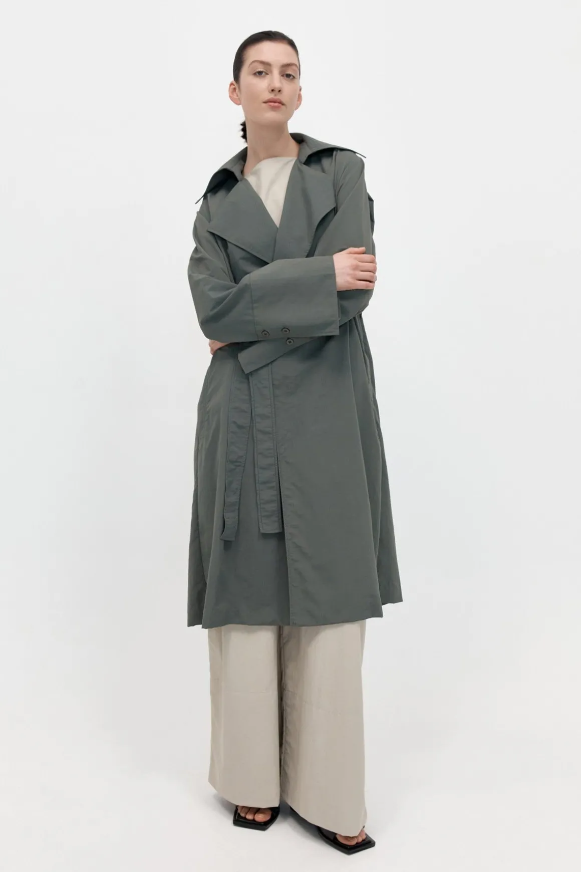 St. Agni Summer Trench Coat - Thyme