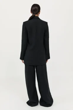 St. Agni Tailored Linen Blazer - Black