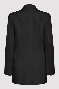 St. Agni Tailored Linen Blazer - Black