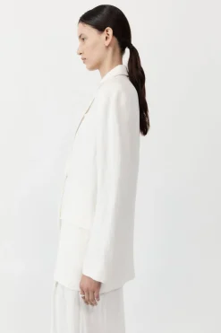 St. Agni Tailored Linen Blazer - Ivory