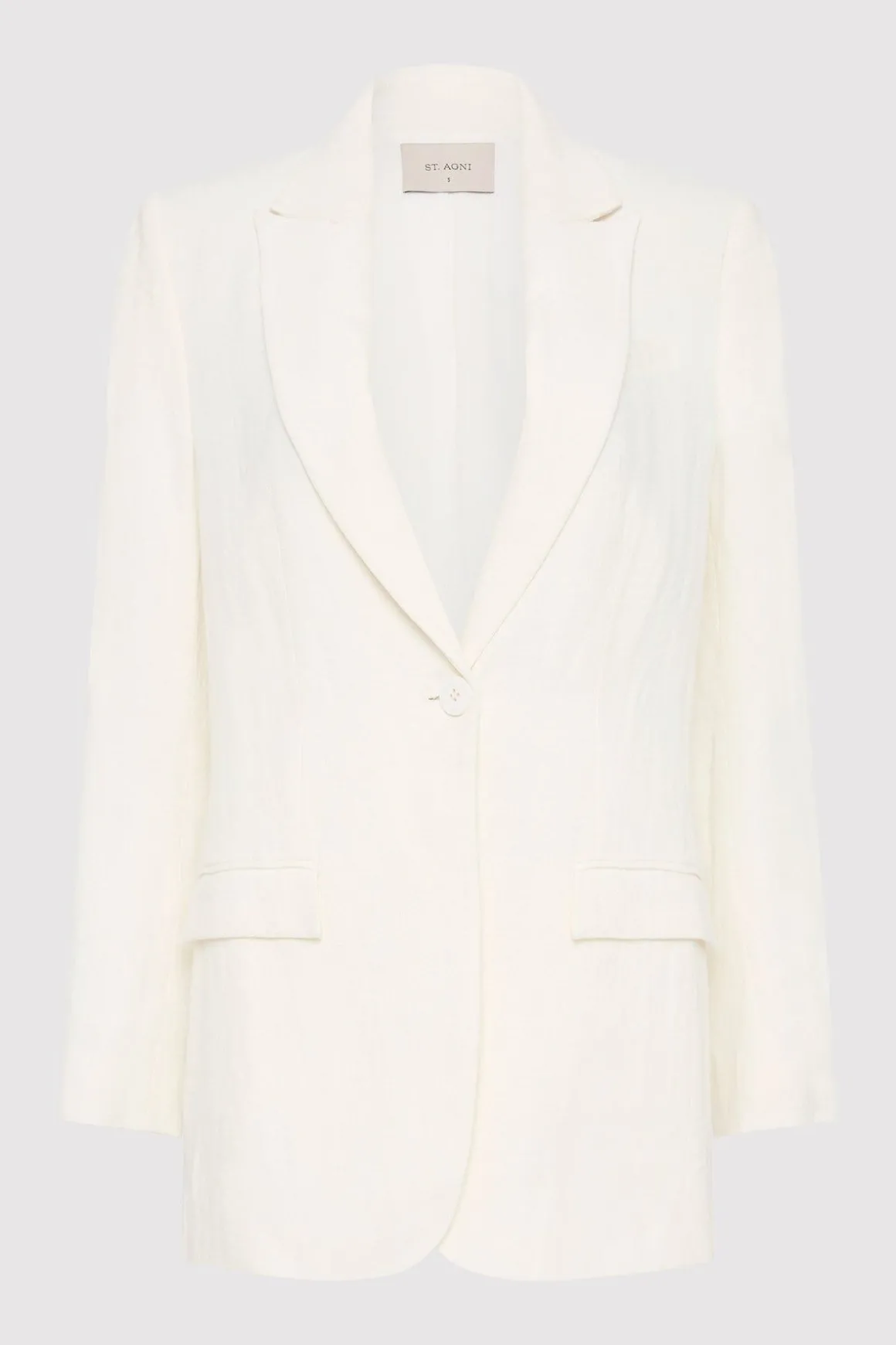 St. Agni Tailored Linen Blazer - Ivory