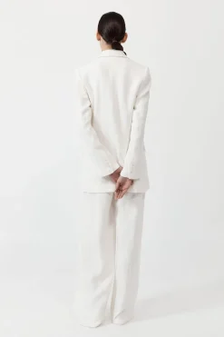 St. Agni Tailored Linen Pants - Ivory