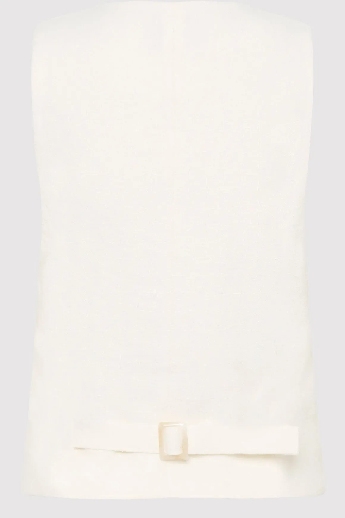 St. Agni Tailored Linen Vest - Ivory