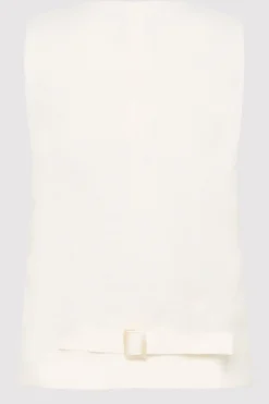 St. Agni Tailored Linen Vest - Ivory