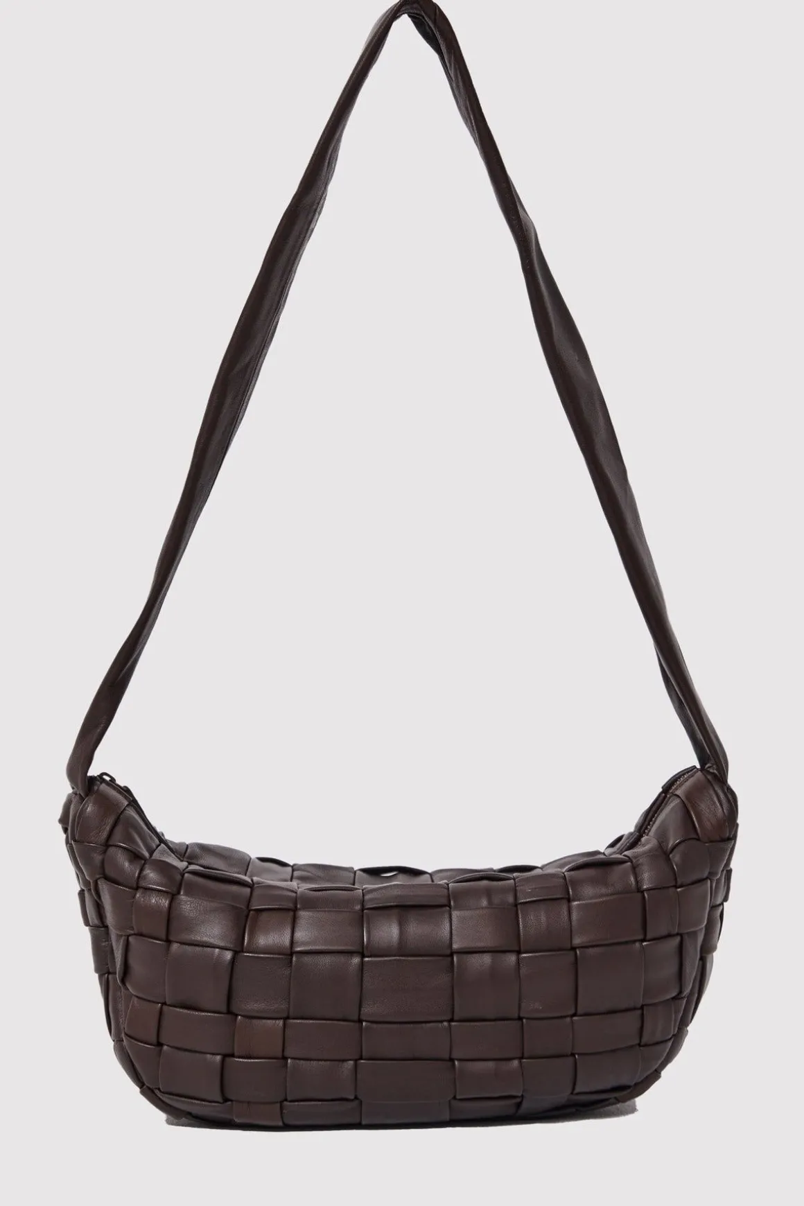 St. Agni Textured Crescent Bag - Chocolate