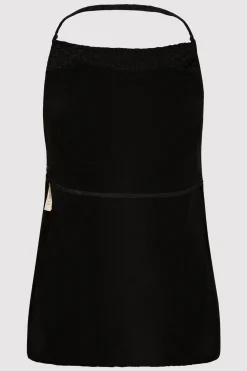 St. Agni Textured Silk Halter Top - Black