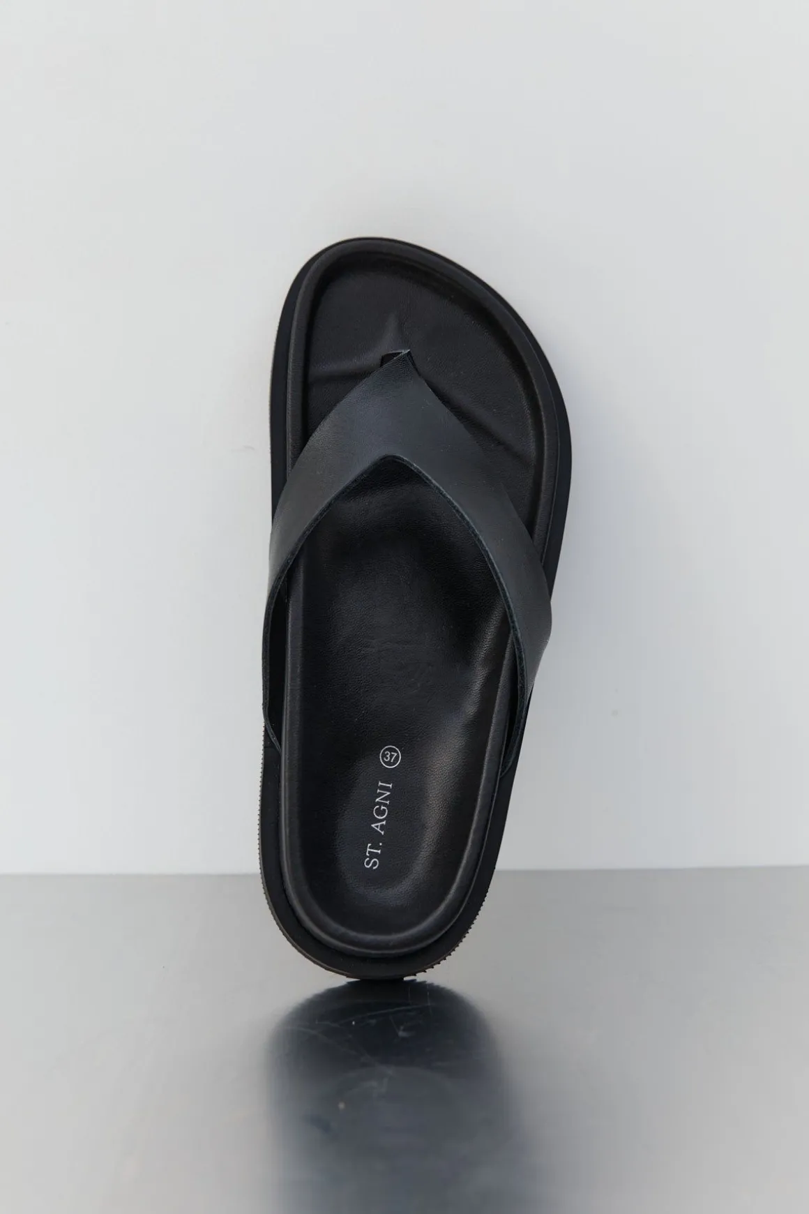 St. Agni Thong Slide - Black
