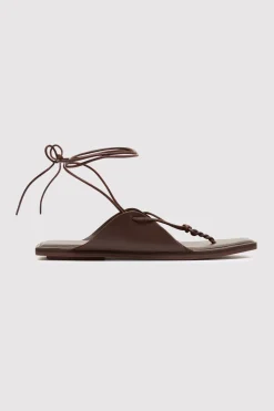 St. Agni Tie Up Sandal - Chocolate