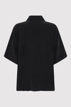 St. Agni Unisex Silk Shirt - Washed Black