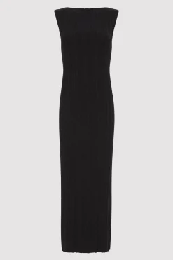 St. Agni Vas Pleat Knit Dress - Black