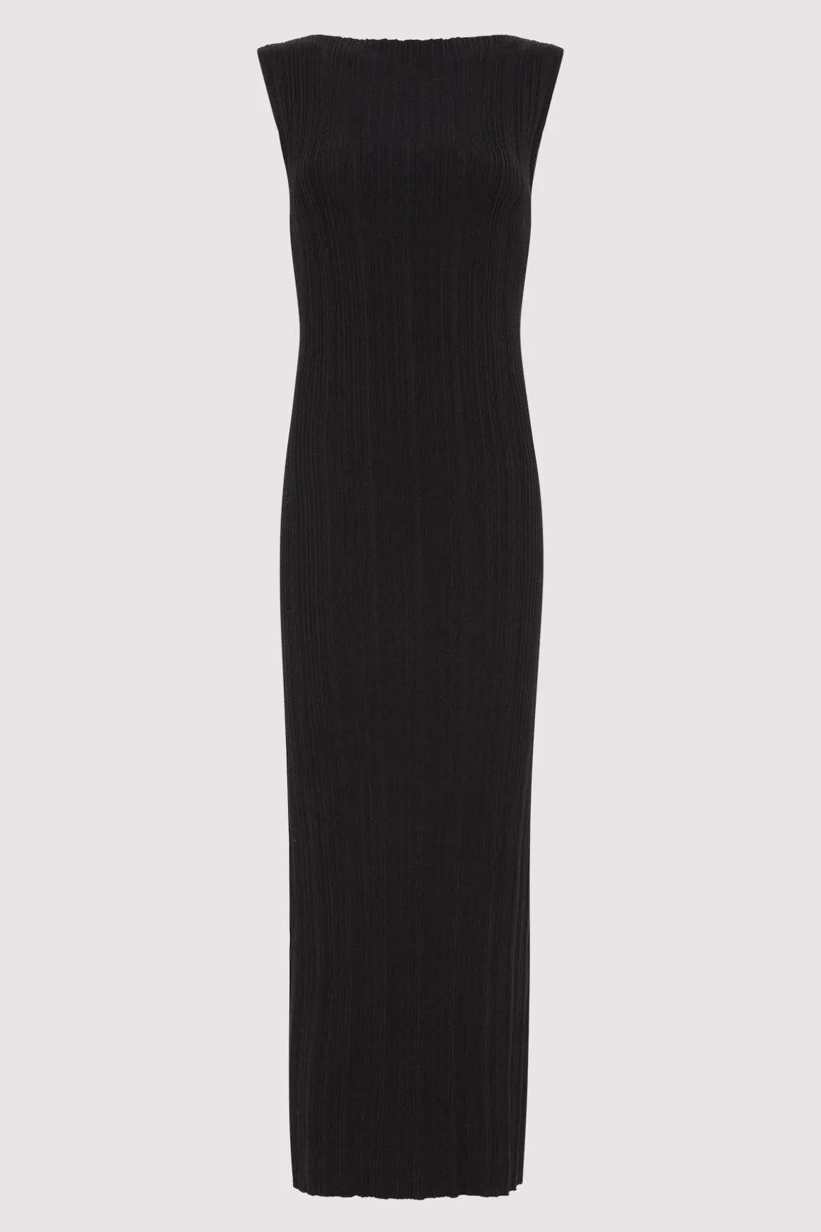 St. Agni Vas Pleat Knit Dress - Black
