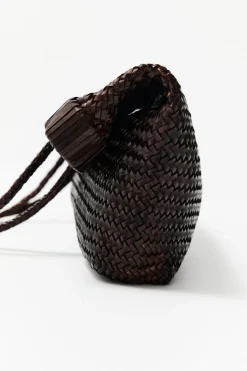 St. Agni Wide Bagu Woven Tote - Chocolate