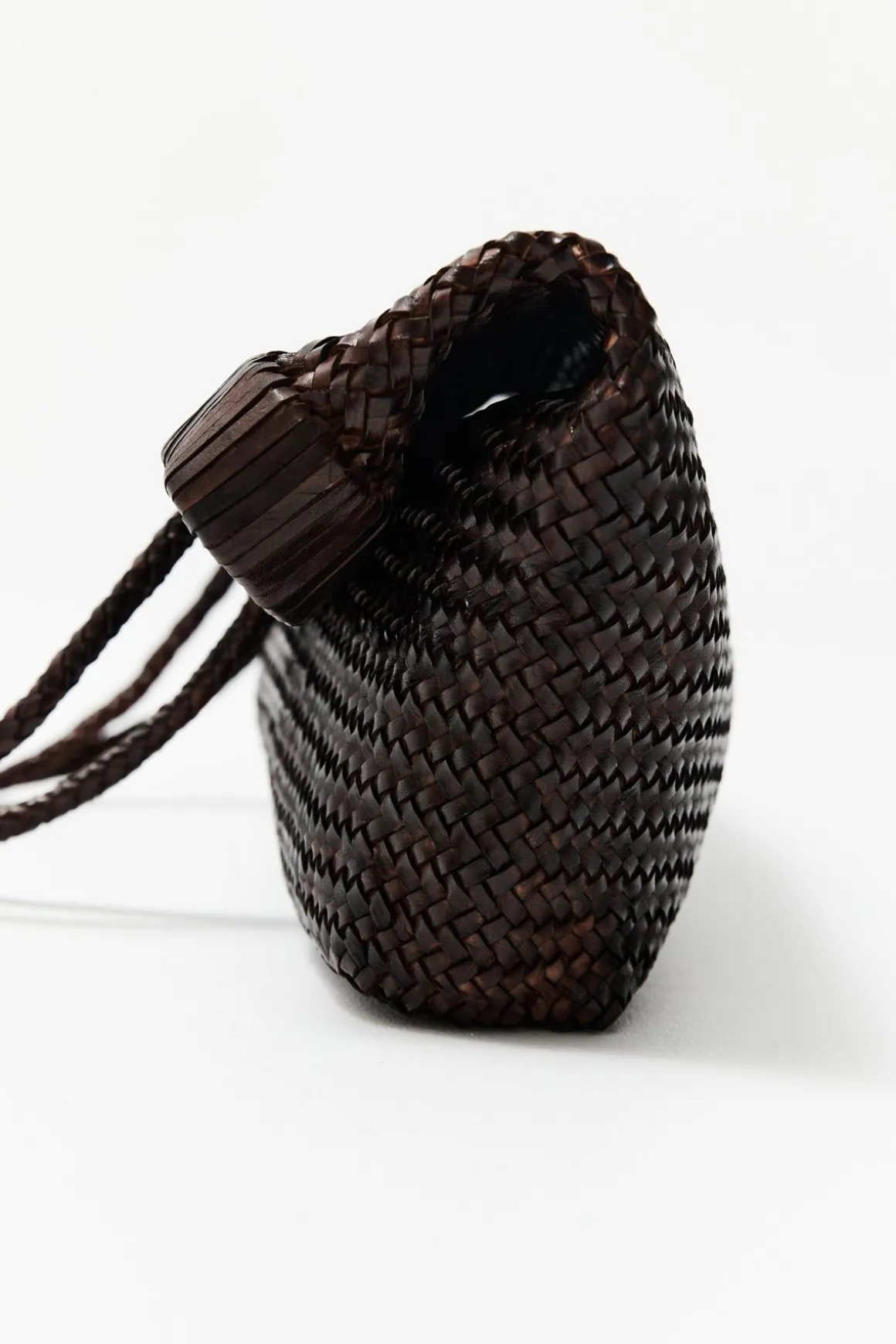 St. Agni Wide Bagu Woven Tote - Chocolate