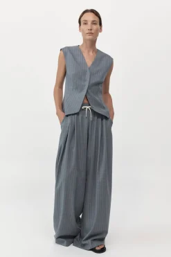 St. Agni Wool Vest - Chalk Stripe