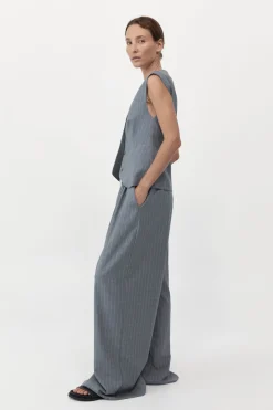 St. Agni Wool Vest - Chalk Stripe