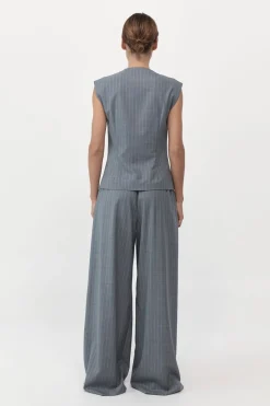 St. Agni Wool Vest - Chalk Stripe