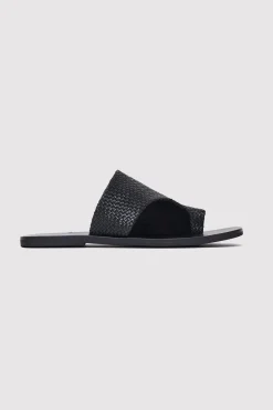 St. Agni Woven Abstract Slide - Black