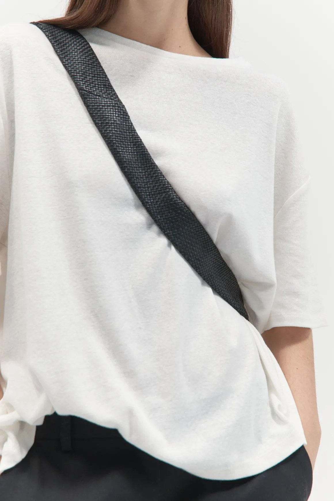 St. Agni Woven Crescent Bag - Black