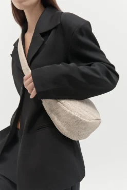 St. Agni Woven Crescent Bag - Ecru