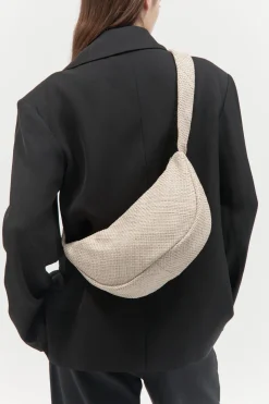 St. Agni Woven Crescent Bag - Ecru