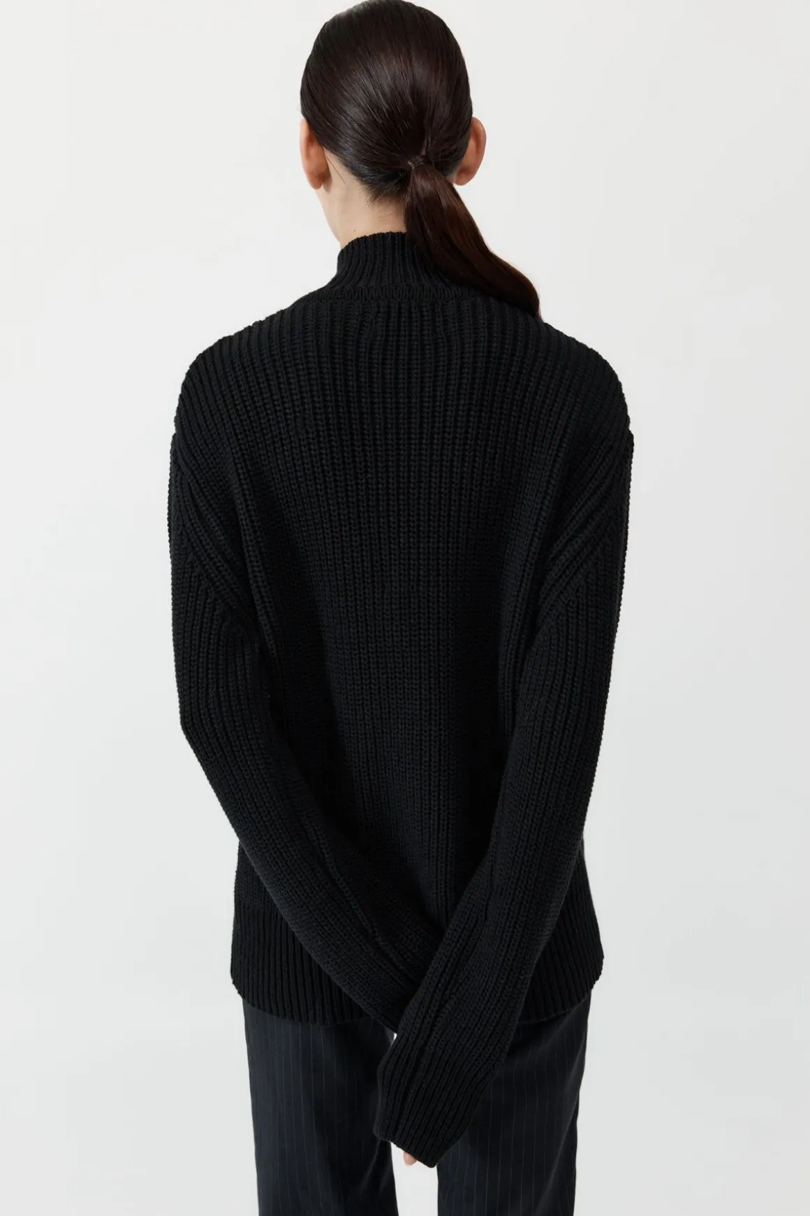St. Agni Zip Detail Cardigan - Black