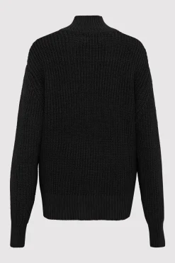 St. Agni Zip Detail Cardigan - Black