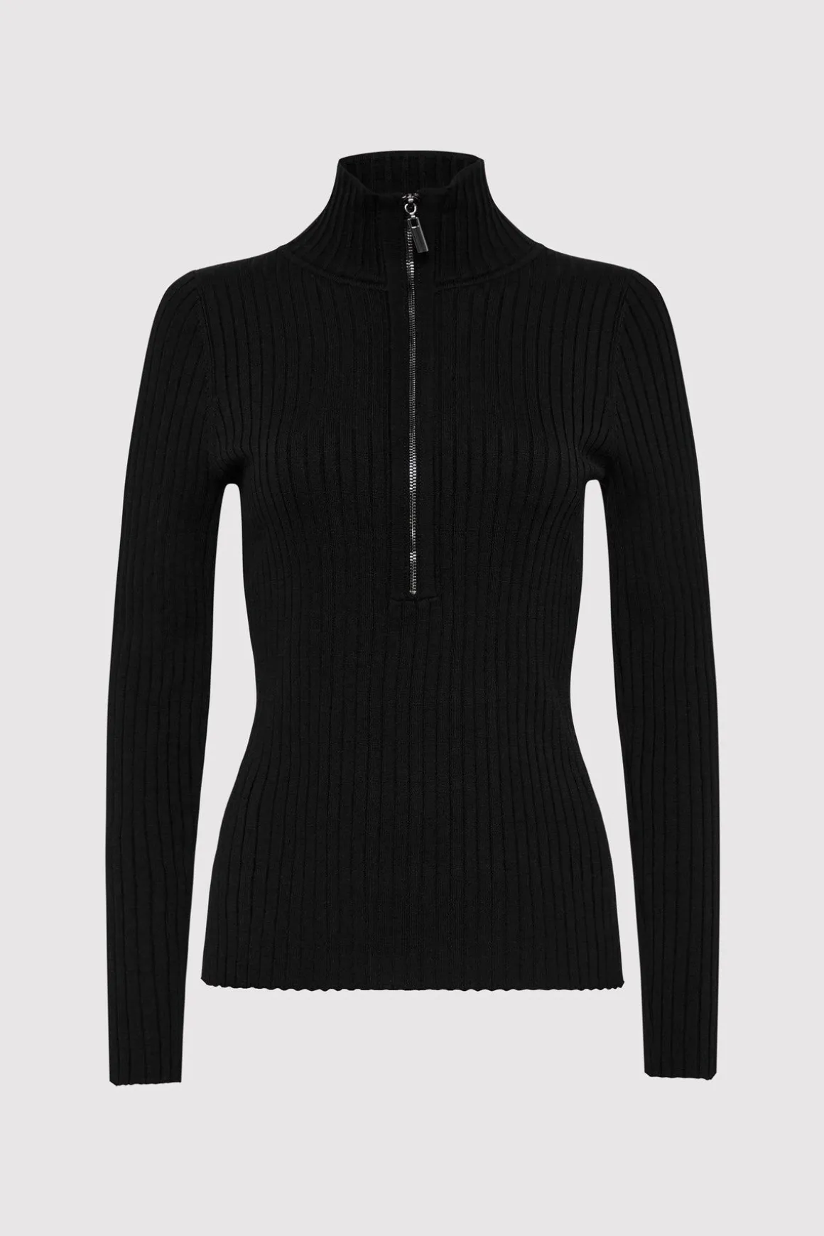 St. Agni Zip Front Top - Black